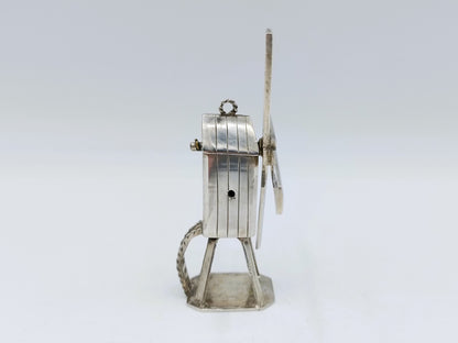 Zilveren miniatuur wipmolen, J.S. Zwanenburg & Zn, Sneek, ca. 1880
