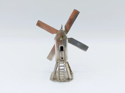 Zilveren miniatuur wipmolen, J.S. Zwanenburg & Zn, Sneek, ca. 1880