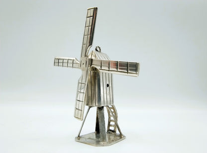Zilveren miniatuur wipmolen, J.S. Zwanenburg & Zn, Sneek, ca. 1880