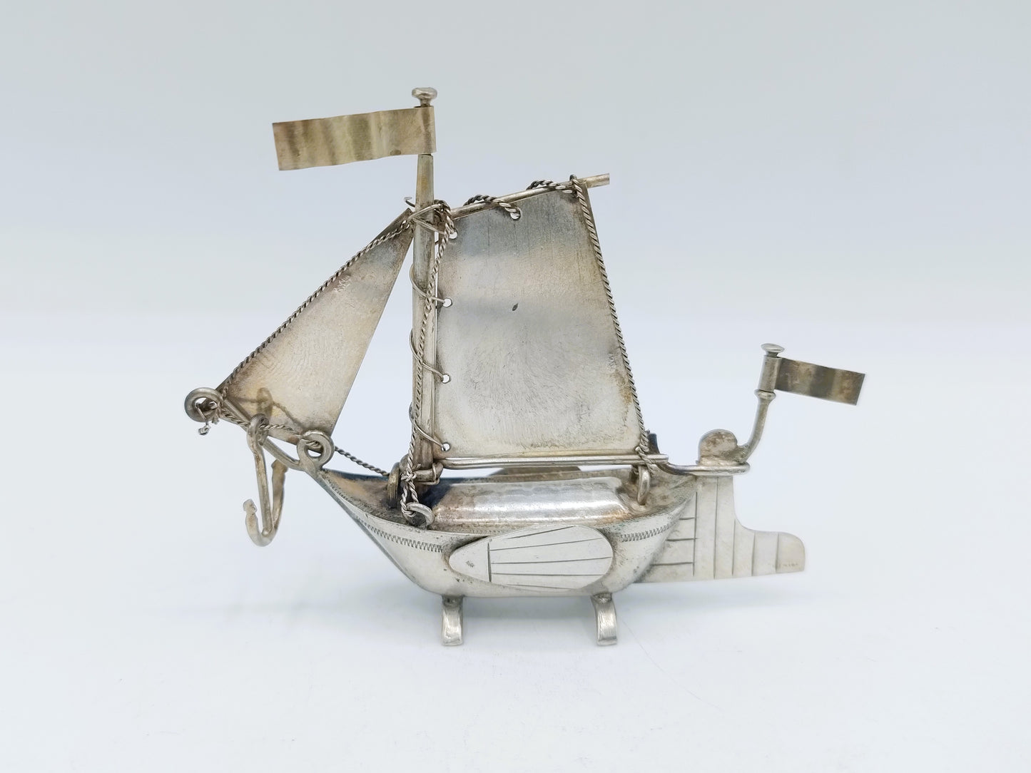Zilveren miniatuur zeilboot, W. Edeling, Schoonhoven, ca. 1895