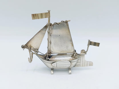 Zilveren miniatuur zeilboot, W. Edeling, Schoonhoven, ca. 1895
