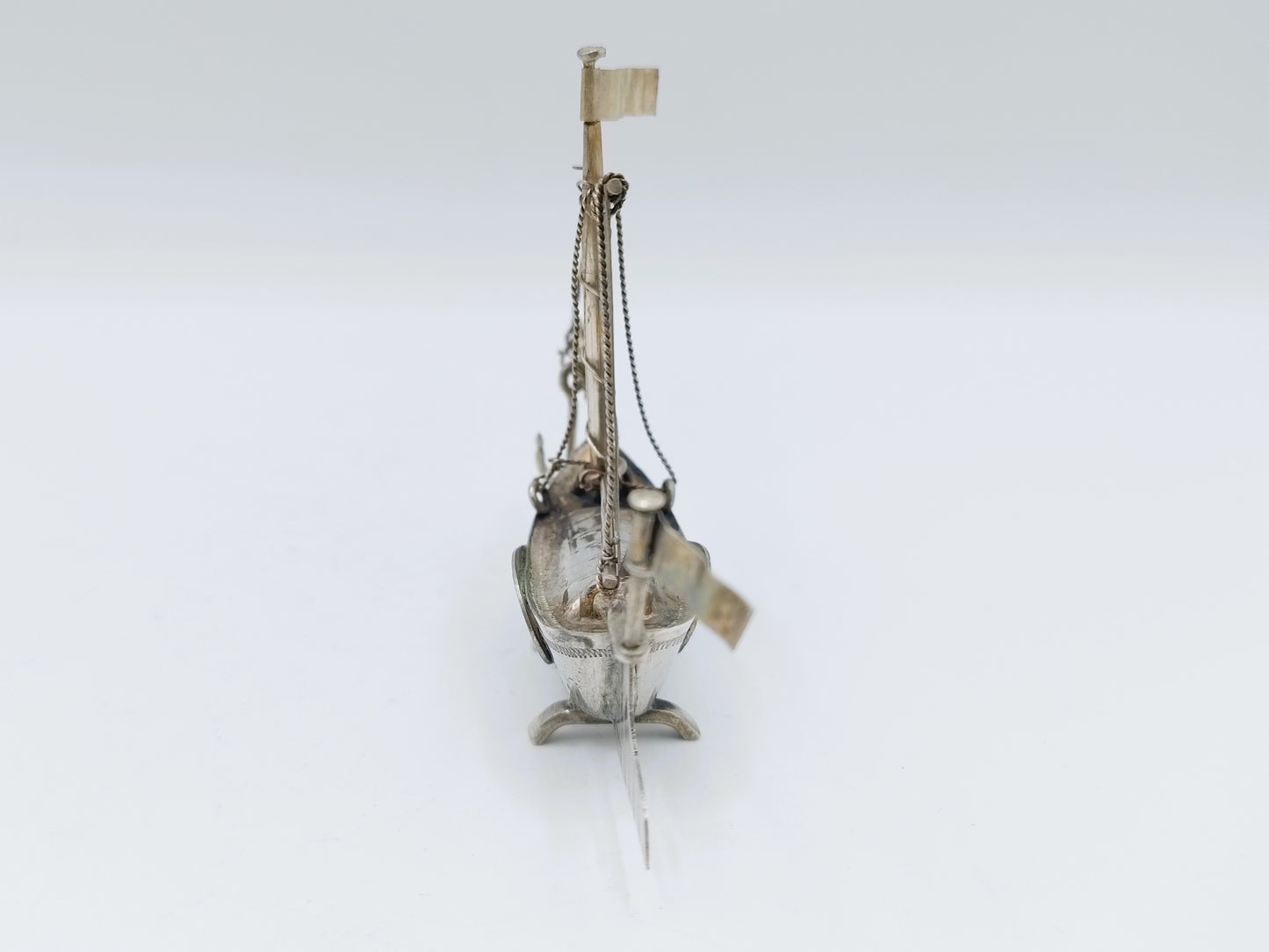 Zilveren miniatuur zeilboot, W. Edeling, Schoonhoven, ca. 1895