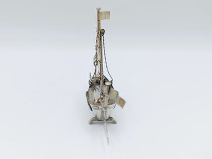 Zilveren miniatuur zeilboot, W. Edeling, Schoonhoven, ca. 1895