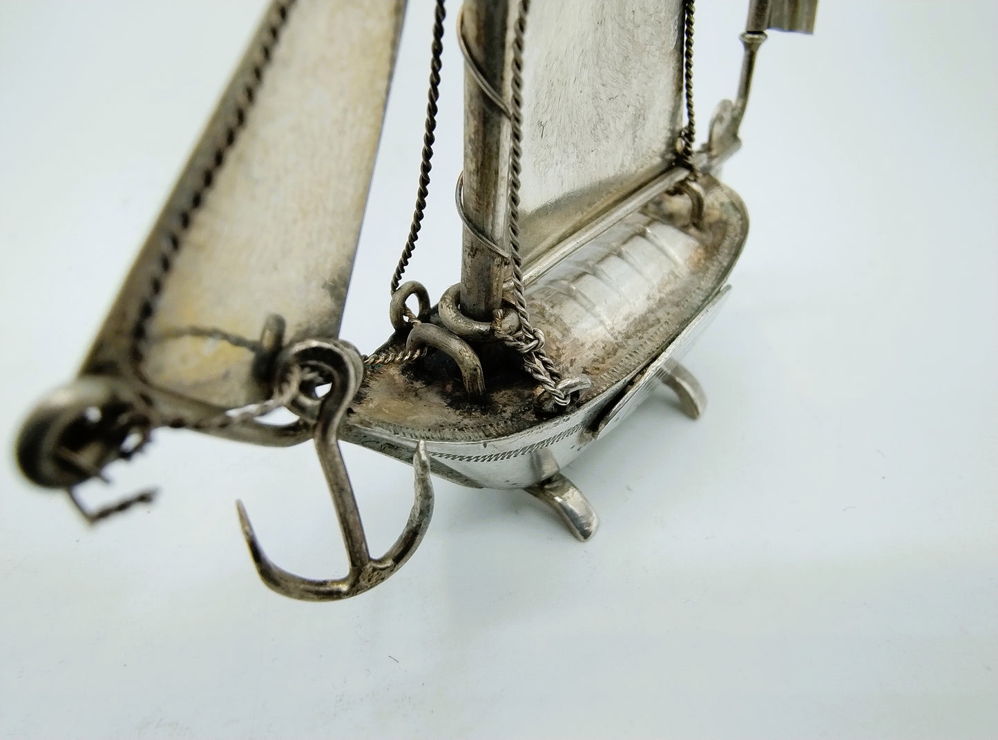 Zilveren miniatuur zeilboot, W. Edeling, Schoonhoven, ca. 1895