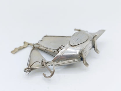 Zilveren miniatuur zeilboot, W. Edeling, Schoonhoven, ca. 1895