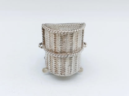 Zilveren miniatuur kapwieg met Kind, H. Hooijkaas, Schoonhoven, 1906-1924
