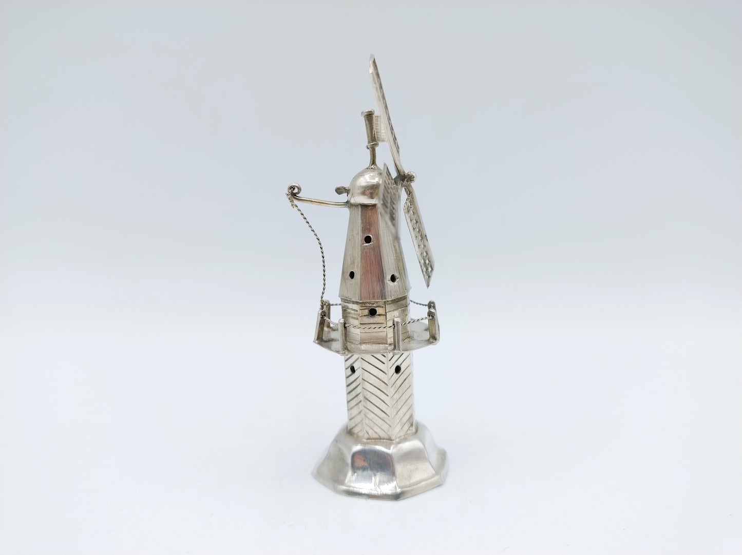 Zilveren miniatuur stellingmolen, J. Verhoogt, Hoorn, ca. 1910