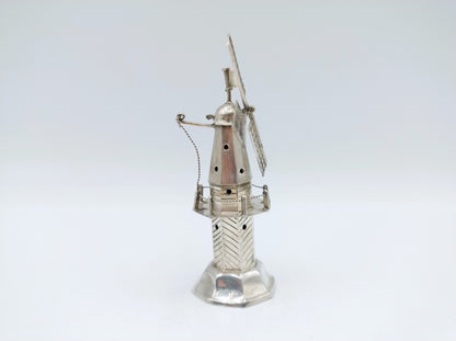 Zilveren miniatuur stellingmolen, J. Verhoogt, Hoorn, ca. 1910
