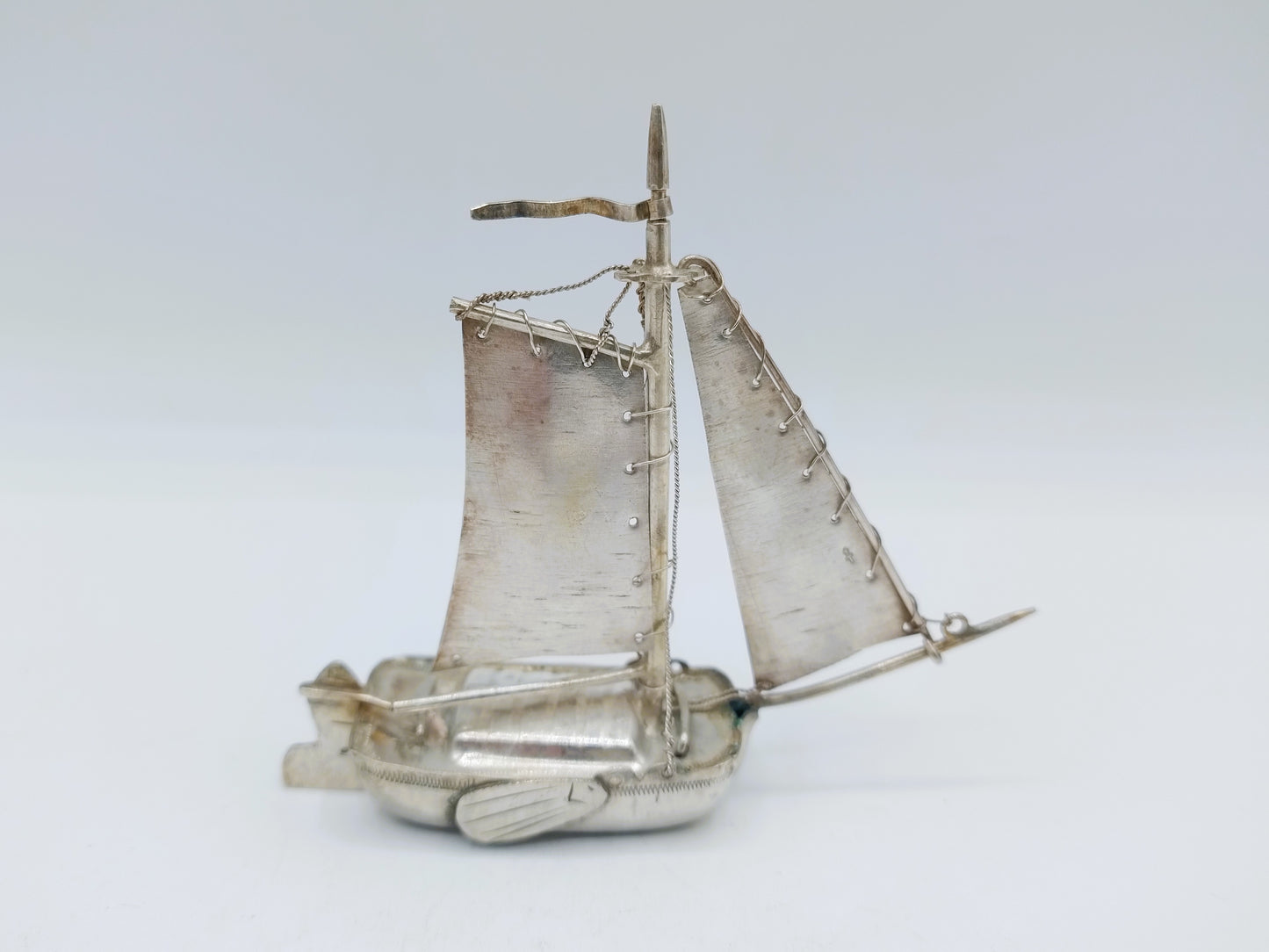 Zilveren miniatuur Tjalk, H. Hooijkaas, Schoonhoven,  1906-1924