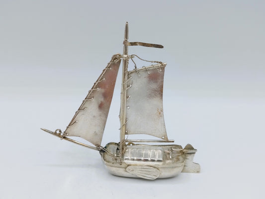 Zilveren miniatuur Tjalk, H. Hooijkaas, Schoonhoven,  1906-1924