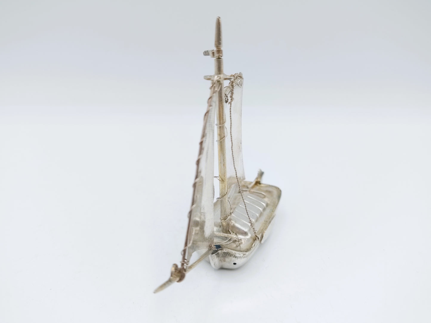 Zilveren miniatuur Tjalk, H. Hooijkaas, Schoonhoven,  1906-1924