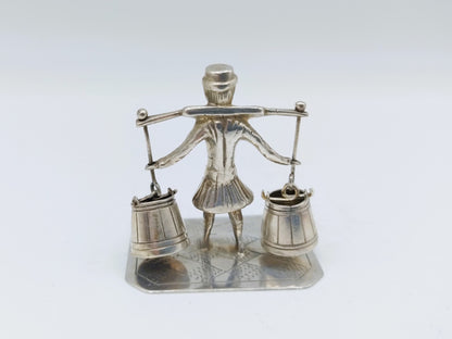 Silberminiatur, Mann mit Joch, J.S. Zwanenburg, Sneek, 1900-1953