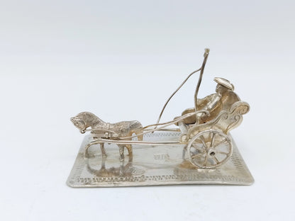 Miniaturkutsche aus Silber mit Pferd und Kutscher, 19. Jahrhundert