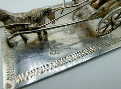 Miniaturkutsche aus Silber mit Pferd und Kutscher, 19. Jahrhundert