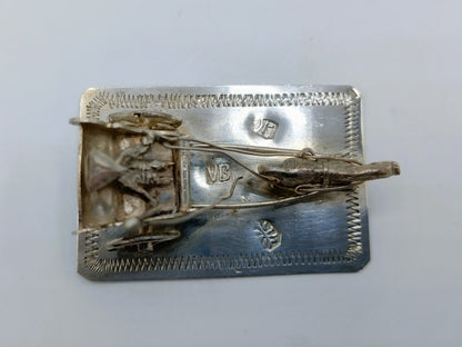 Miniaturkutsche aus Silber mit Pferd und Kutscher, 19. Jahrhundert