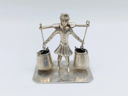 Silberminiatur, Mann mit Joch, J.S. Zwanenburg & Sohn, Sneek, 1864-1900
