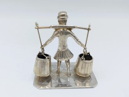 Silberminiatur, Mann mit Joch, J.S. Zwanenburg & Sohn, Sneek, 1864-1900