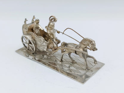 Silberne Miniaturkutsche mit Pferd, J. van Straten, Hoorn, 1899