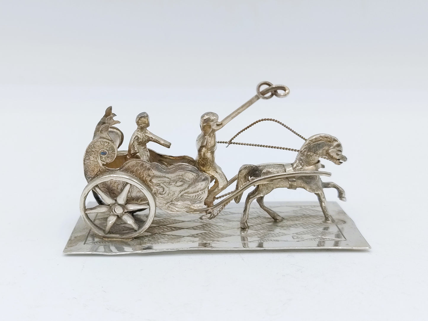 Silberne Miniaturkutsche mit Pferd, J. van Straten, Hoorn, 1899