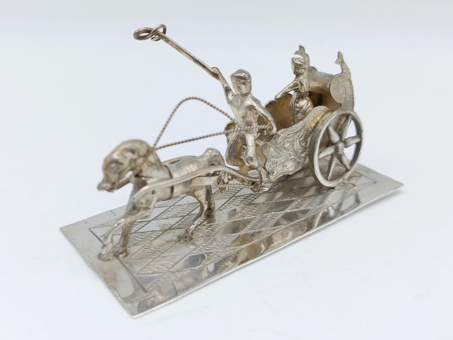 Silberne Miniaturkutsche mit Pferd, J. van Straten, Hoorn, 1899