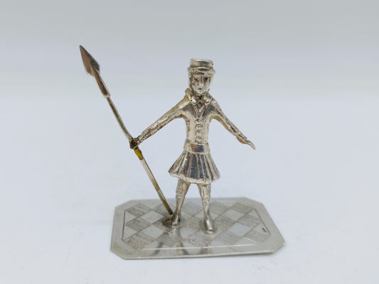 Zilveren miniatuur, schildwacht,  J.S. Zwanenburg, Sneek, 1900-1953