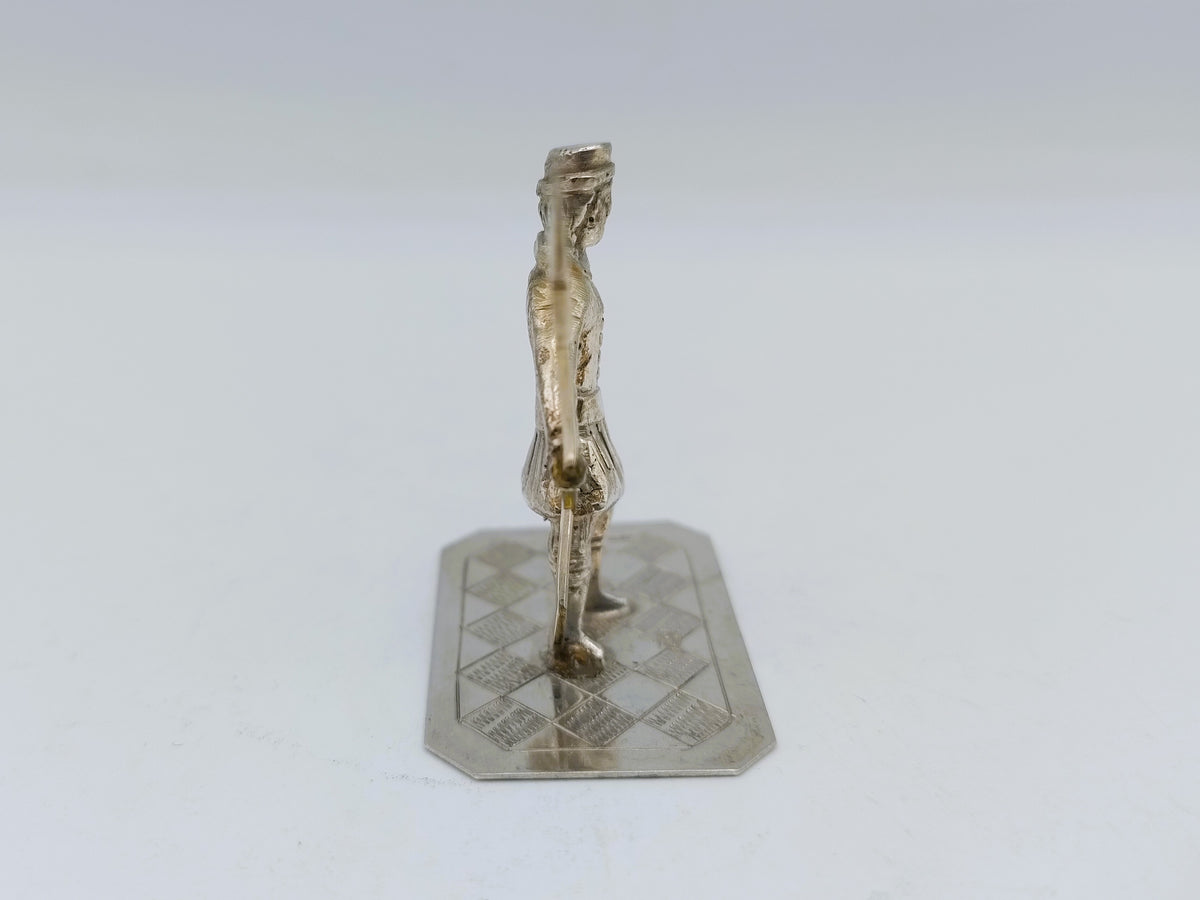 Zilveren miniatuur, schildwacht,  J.S. Zwanenburg, Sneek, 1900-1953