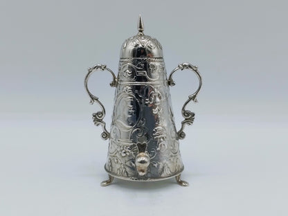 Zilveren miniatuur koffiekan met kraantje, H. Hooijkaas, Schoonhoven, ca. 1895