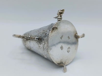 Zilveren miniatuur koffiekan met kraantje, H. Hooijkaas, Schoonhoven, ca. 1895