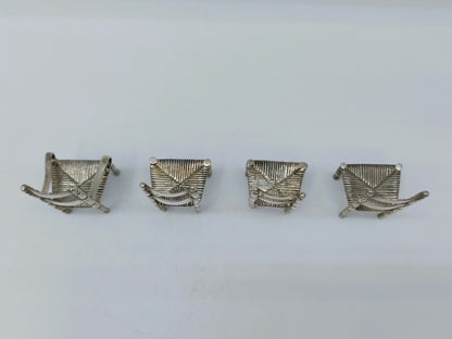 Set van 4 antiek zilveren miniatuur stoelen, J.S. Zwanenburg, Sneek, ca. 1920