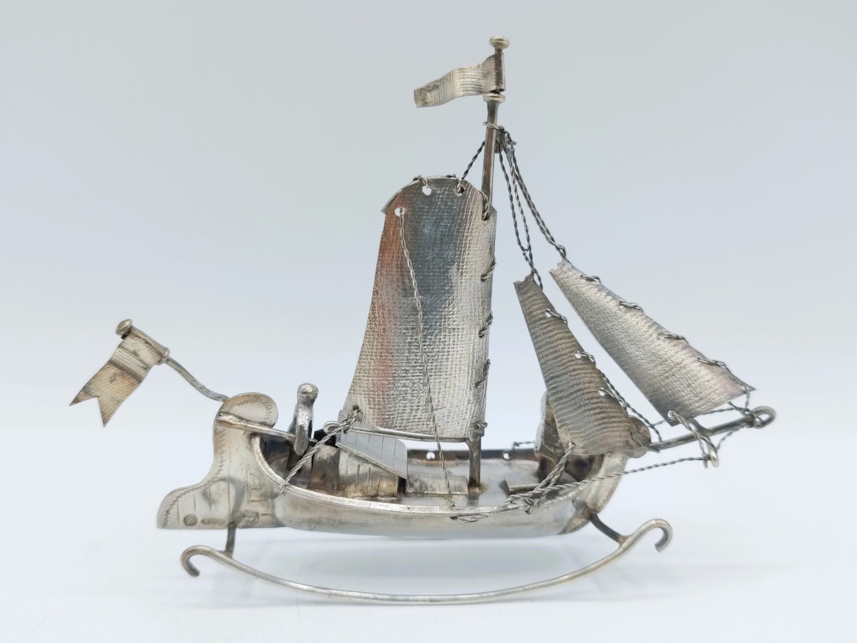 Zilveren miniatuur tjalk, J. Postmus, Hoorn, 1934