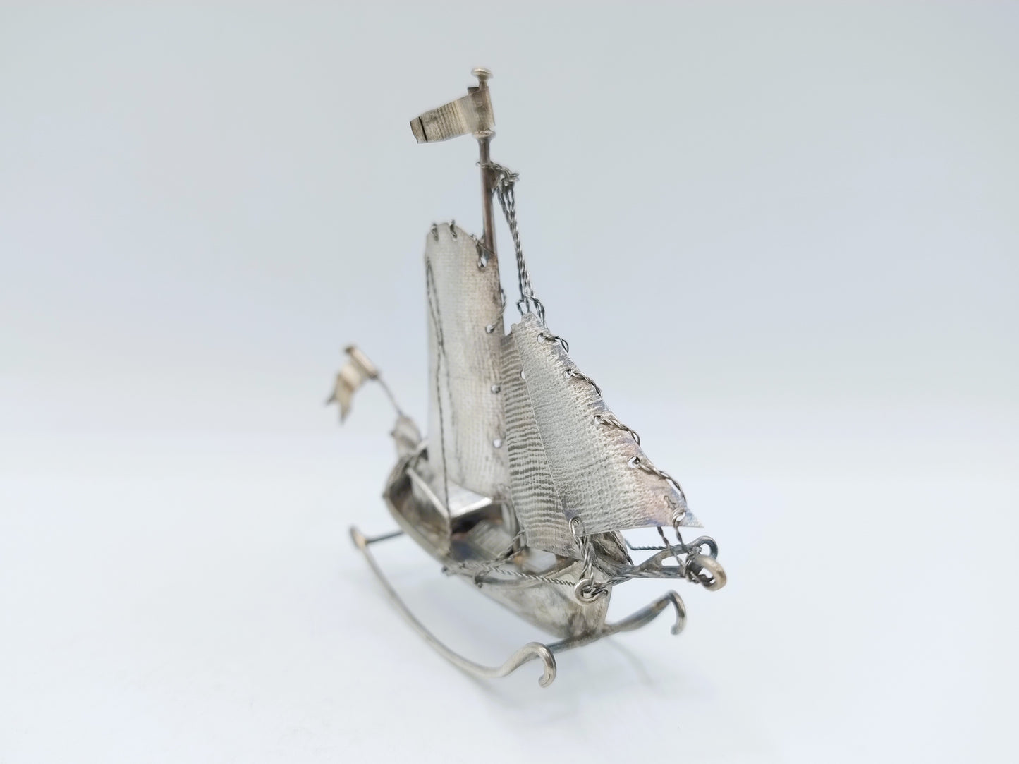 Zilveren miniatuur tjalk, J. Postmus, Hoorn, 1934