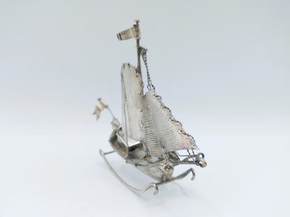Zilveren miniatuur tjalk, J. Postmus, Hoorn, 1934