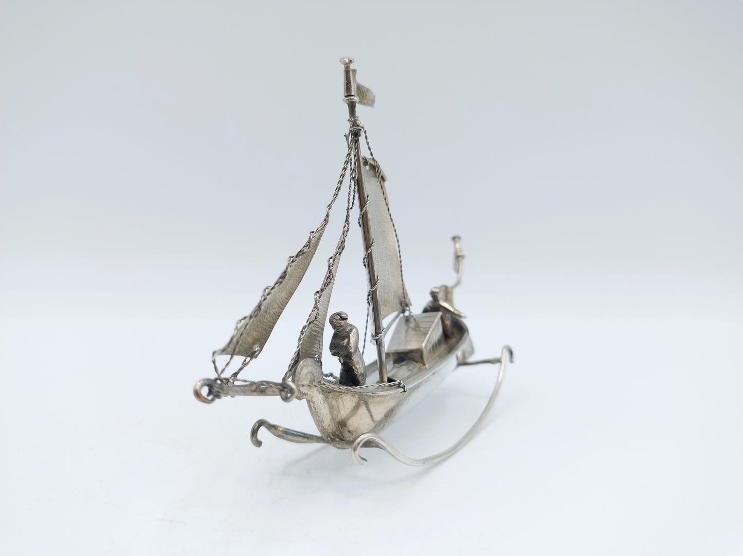 Zilveren miniatuur tjalk, J. Postmus, Hoorn, 1934