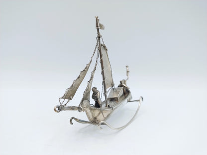 Zilveren miniatuur tjalk, J. Postmus, Hoorn, 1934