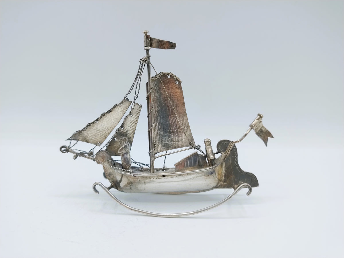 Zilveren miniatuur tjalk, J. Postmus, Hoorn, 1934