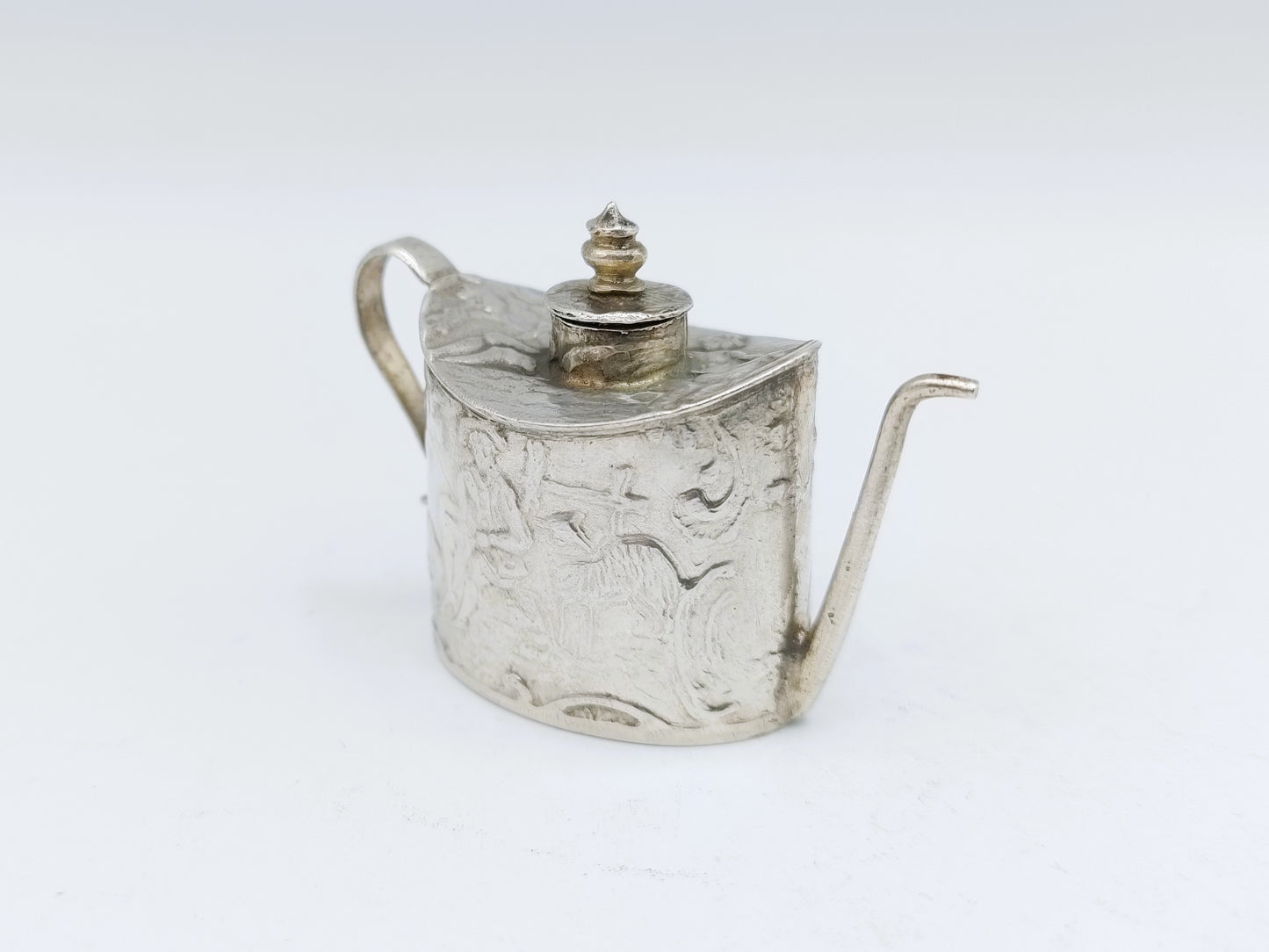 Zilveren miniatuur theepot, H. Hooijkaas, Schoonhoven, ca. 1910