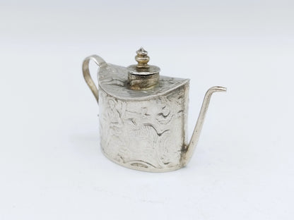 Zilveren miniatuur theepot, H. Hooijkaas, Schoonhoven, ca. 1910