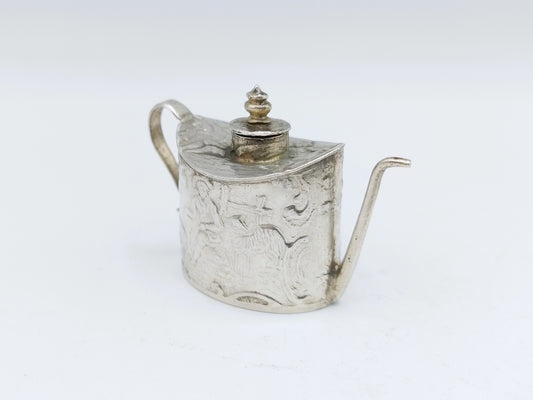 Zilveren miniatuur theepot, H. Hooijkaas, Schoonhoven, ca. 1910