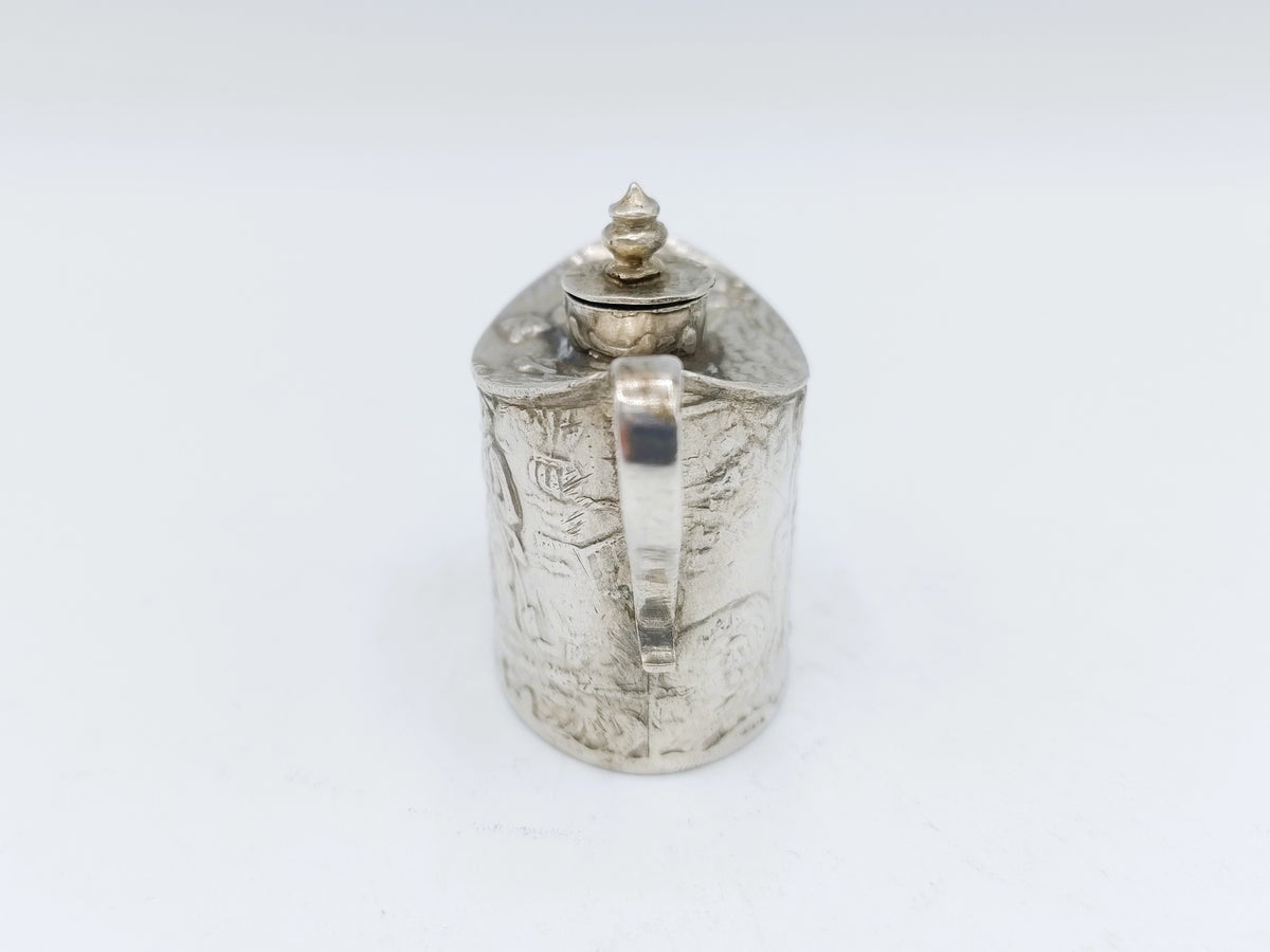 Zilveren miniatuur theepot, H. Hooijkaas, Schoonhoven, ca. 1910