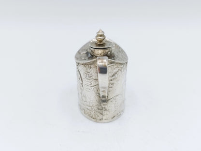 Zilveren miniatuur theepot, H. Hooijkaas, Schoonhoven, ca. 1910