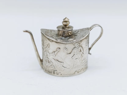 Zilveren miniatuur theepot, H. Hooijkaas, Schoonhoven, ca. 1910