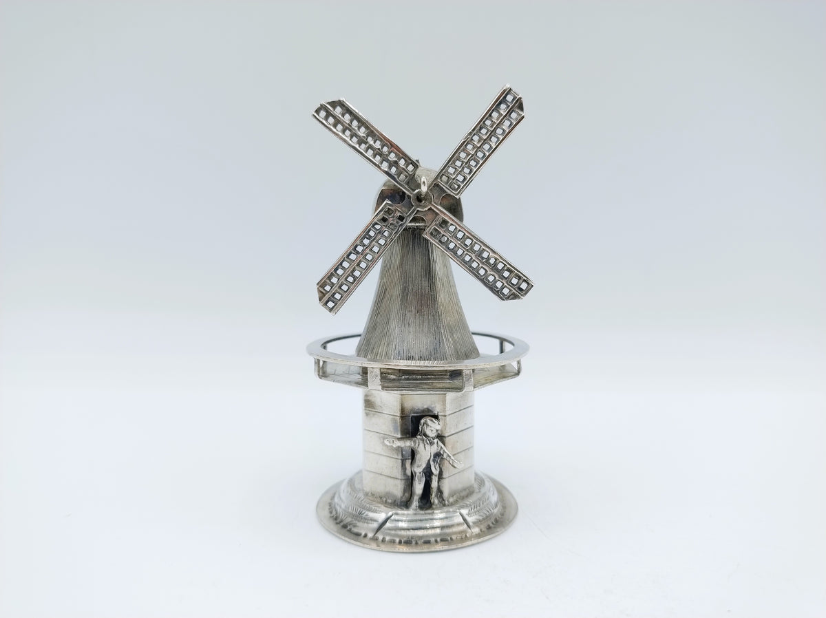 Zilveren miniatuur stellingmolen, H. Hooijkaas, Schoonhoven, ca. 1915