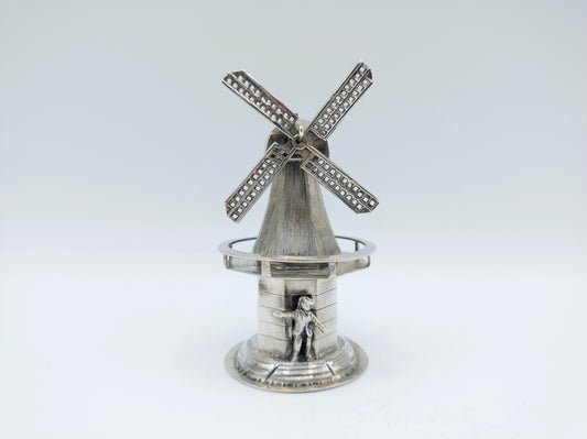 Zilveren miniatuur stellingmolen, H. Hooijkaas, Schoonhoven, ca. 1915