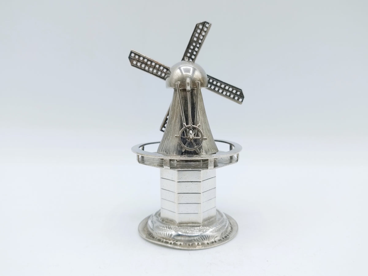 Zilveren miniatuur stellingmolen, H. Hooijkaas, Schoonhoven, ca. 1915