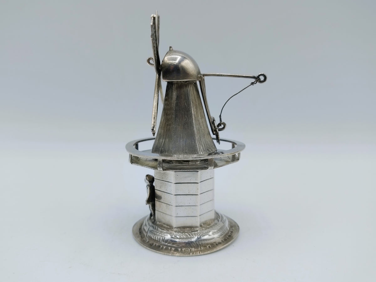 Zilveren miniatuur stellingmolen, H. Hooijkaas, Schoonhoven, ca. 1915