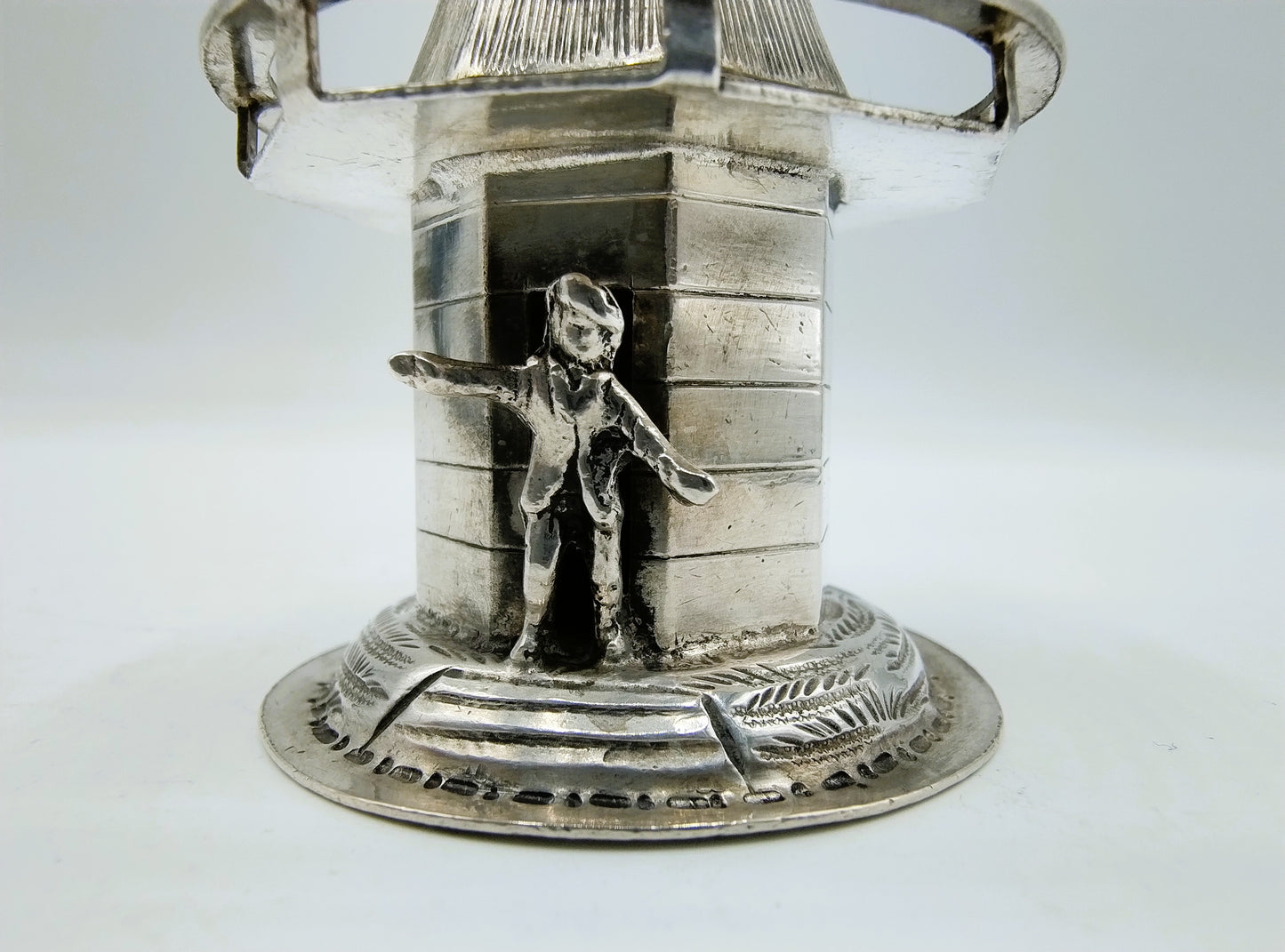Zilveren miniatuur stellingmolen, H. Hooijkaas, Schoonhoven, ca. 1915