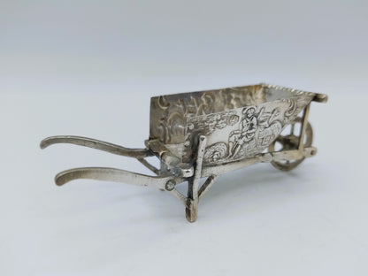Zilveren miniatuur kruiwagen, H. Hooijkaas, Schoonhoven, 1899