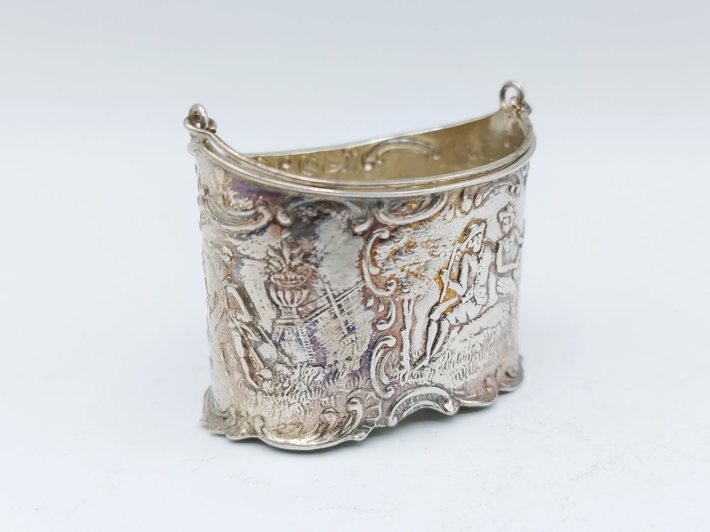 Zilveren miniatuur as- of koolbak, H. Hooijkaas, Schoonhoven, ca. 1920