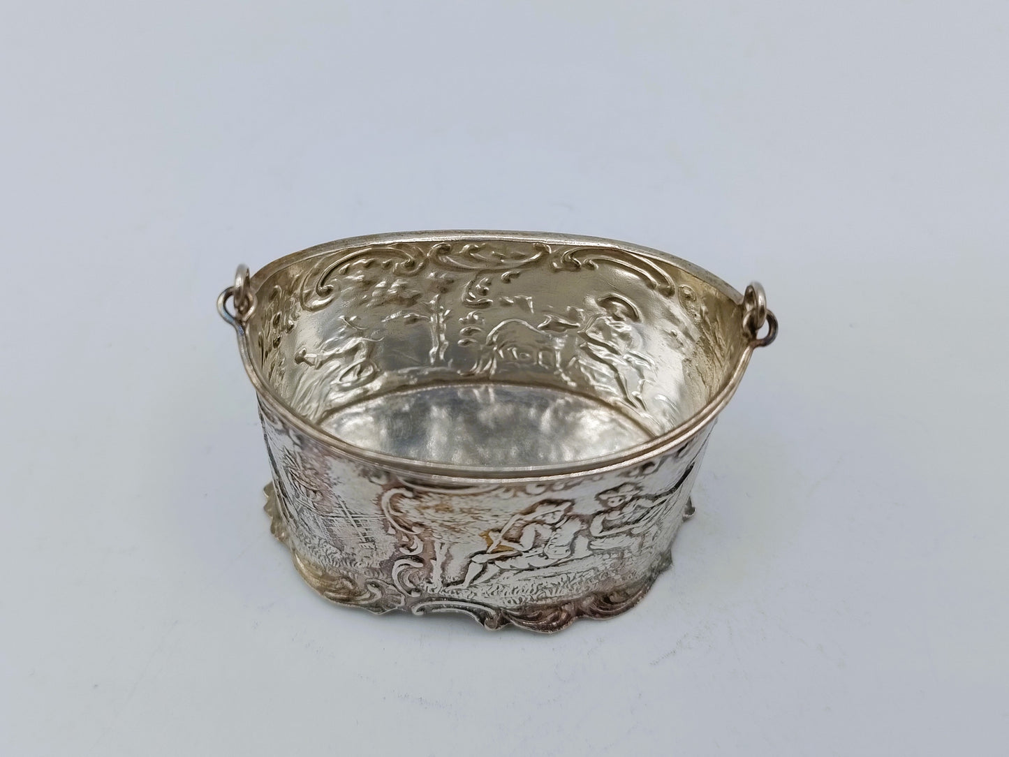 Zilveren miniatuur as- of koolbak, H. Hooijkaas, Schoonhoven, ca. 1920