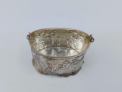 Zilveren miniatuur as- of koolbak, H. Hooijkaas, Schoonhoven, ca. 1920
